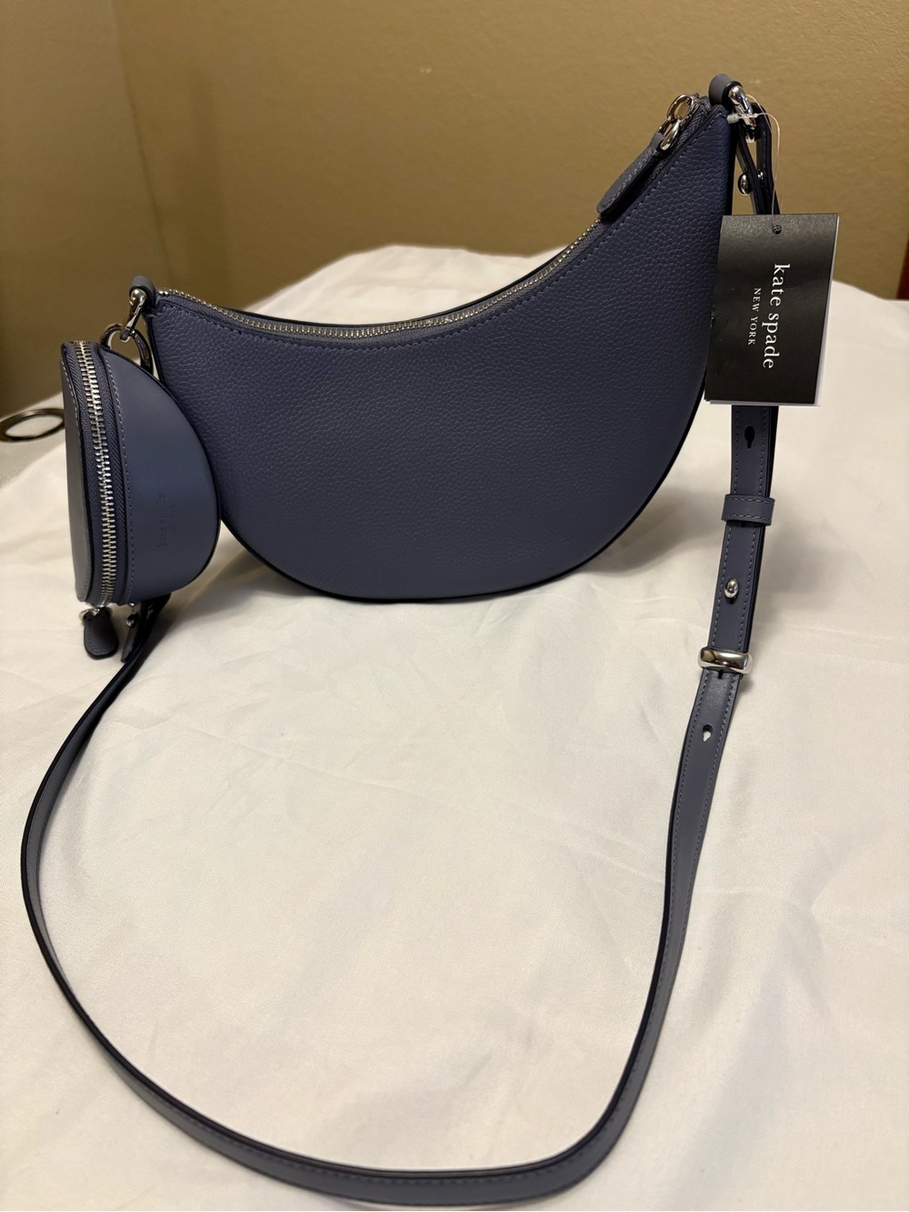 kate spade Navy Crescent Crossbody with Detachable Coin Pouch